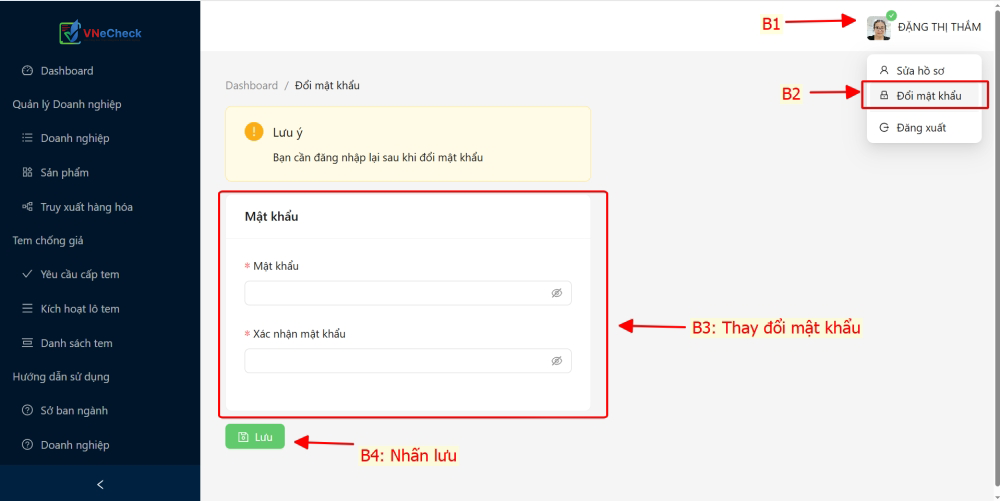 doi mat khau tai khoan vnecheck