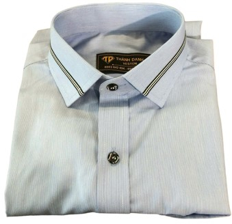 ao so mi nam tay dai mau xanh size l