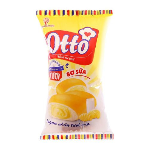 banh mi tuoi nhan bo sua otto goi 90g