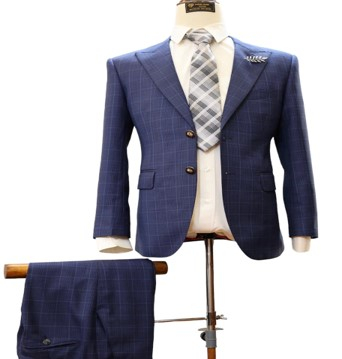 bo vest nam mau xanh caro co danton 2 nut size s