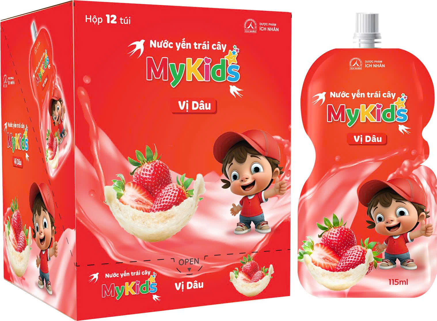 hop nuoc yen trai cay mykids vi dau  hop dung 12 tui