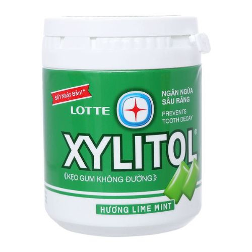 ke ?o gum khong duo ?ng lotte xylitol huong lime mint hu ? 130 5g