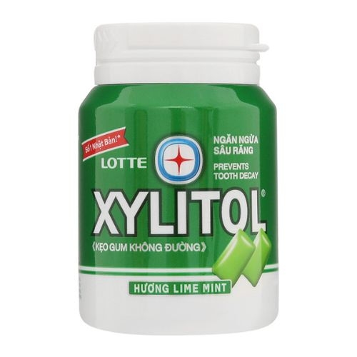 keo gum khong duong lotte xylitol huong lime mint