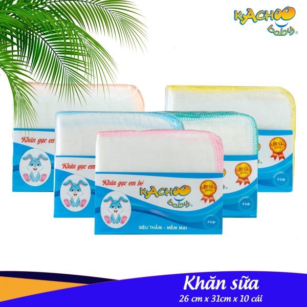 khan sua 5 lop 26x31cm kachoobaby 10 cai cho be thay doi