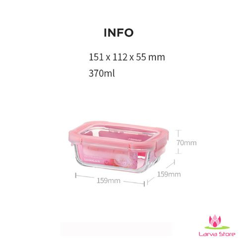 llg401   hop bao quan thuy tinh hinh chu nhat locknlock rose   370ml   mau do anh dao