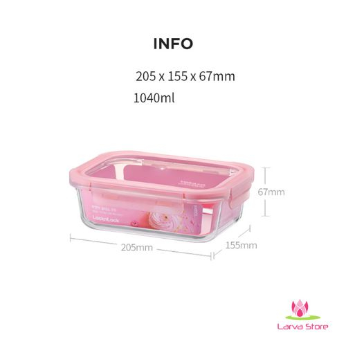 llg403   hop bao quan thuy tinh hinh chu nhat locknlock rose   1040ml   mau do anh dao