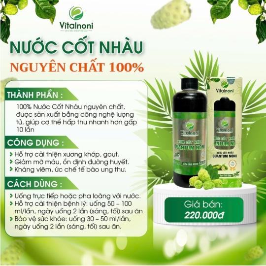 nuoc cot nhau vital nguyen chat 100  voi cong nghe luong tu 500ml chai   vital noni