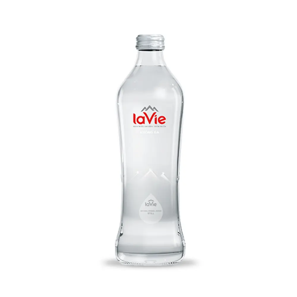 nuoc khoang thien nhien la vie   khong ga 450ml chai thuy tinh