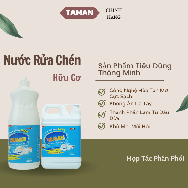 nuoc rua chen dua taman 880ml