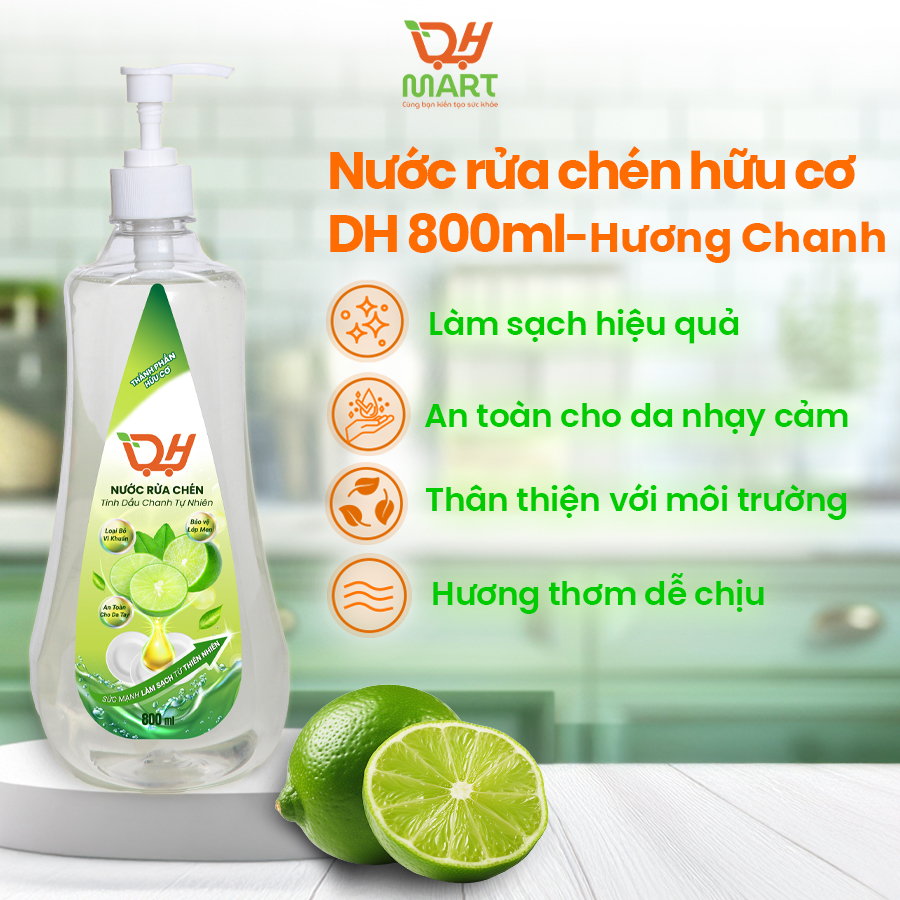 nuoc rua chen huu co  organic  800ml que dhg