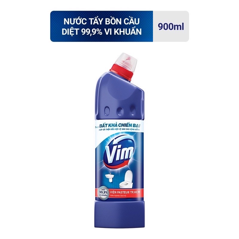 nuoc tay bon cau vim diet khuan xanh bien   chai 900ml