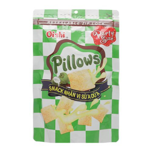 snack nhan vi sua dua oishi pillows goi 85g