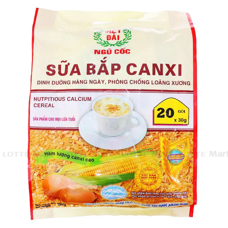 sua bap canxi 600g  20 goi x 30g