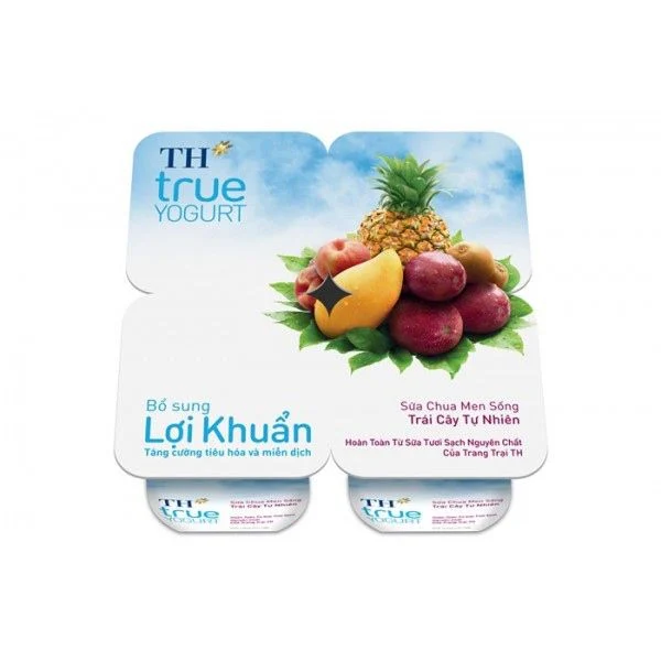 sua chua men song trai cay tu nhien th true yogurt  100g