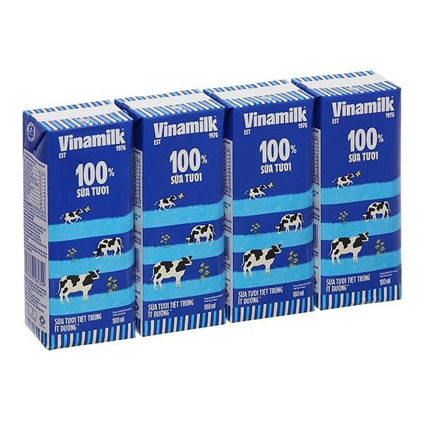 sua tuoi tiet trung it duong nhan hieu vinamilk 100  sua tuoi