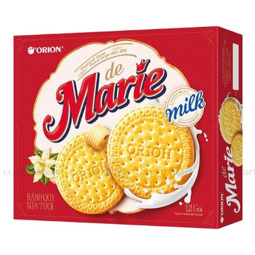 thuc pham bo sung   banh quy sua tuoi orion demarie   hop 12 goi   384 g