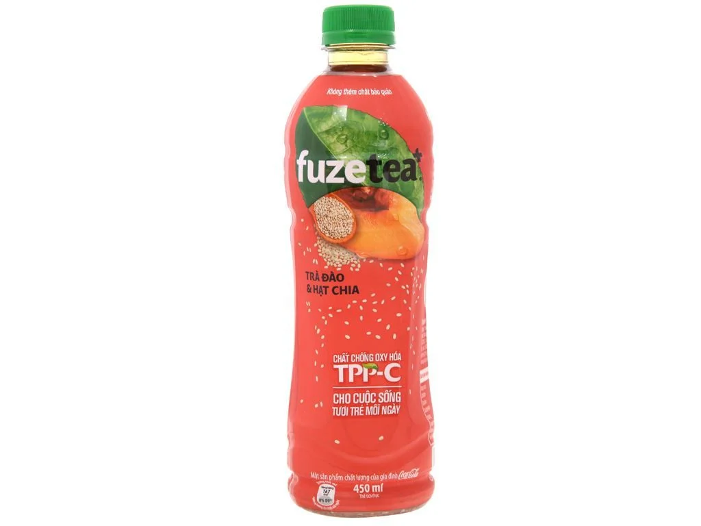 tra dao   hat chia fuze tea    chai pet 450ml