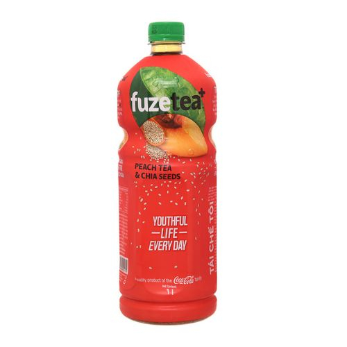 tra dao va hat chia fuze tea chai 1 lit