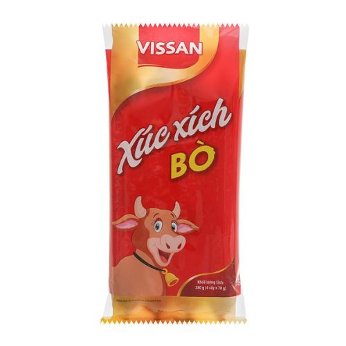 xuc xich bo tiet trung vissan goi 280g  4 cay x 70g
